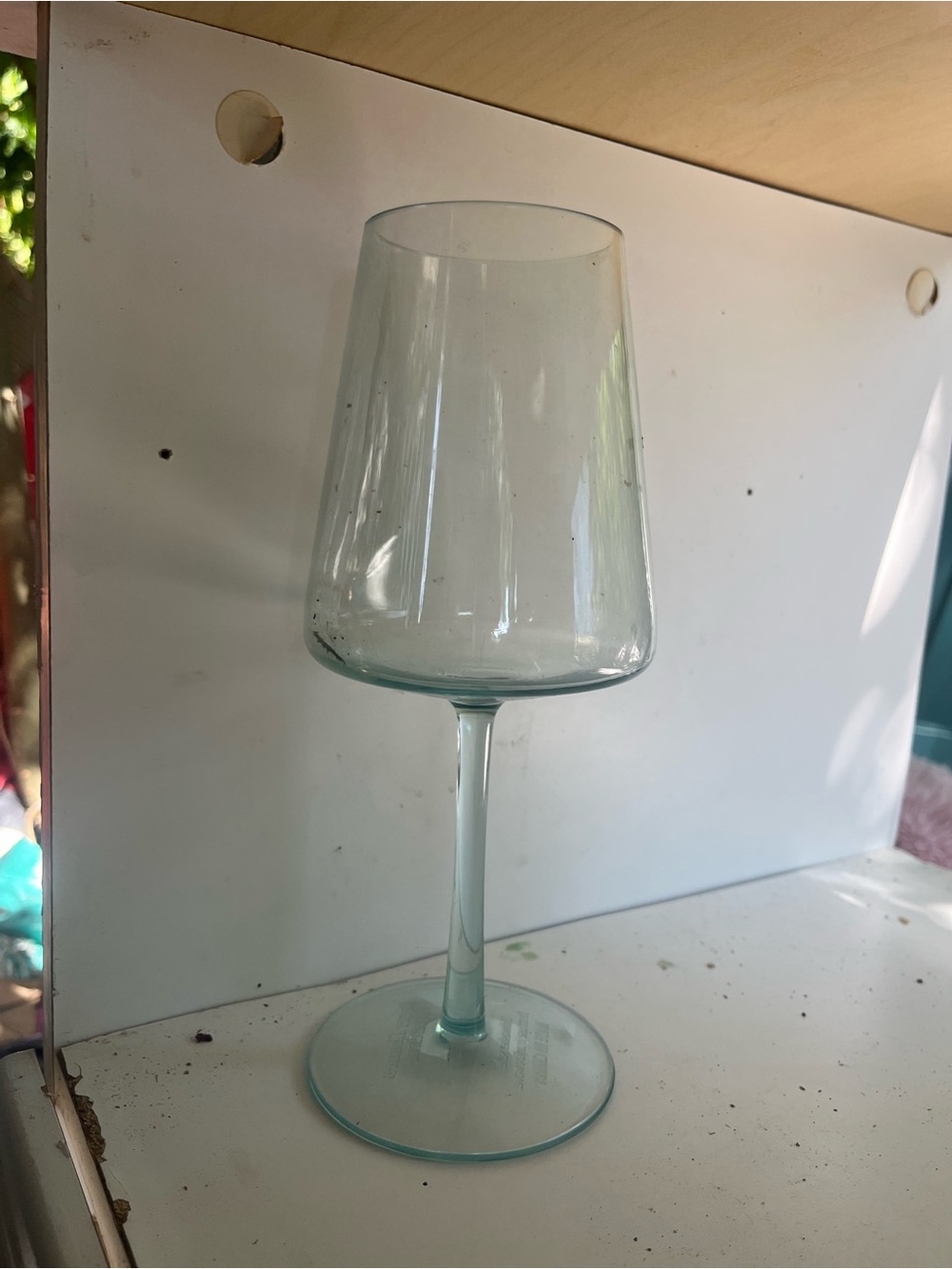 Clear Aqua Glass Wine Goblet - Home Dining